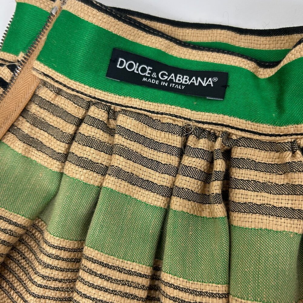 Dolce & Gabbana Green Striped Skirt - Picture 6 of 8
